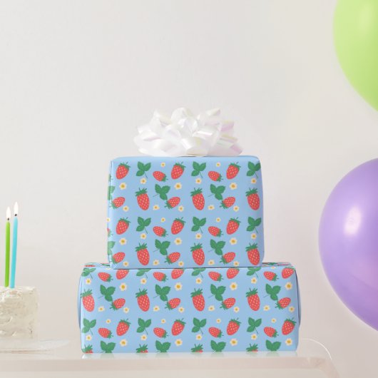 Mini-Erdbeerblüte Geschenkpapier (Partygeschenke)