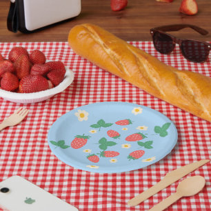 Mini-Erdbeerblüte Pappteller