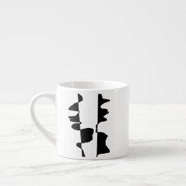 Mini-Espresso-Tasse Abstrakte Kunst Doppelgesicht Espressotasse
