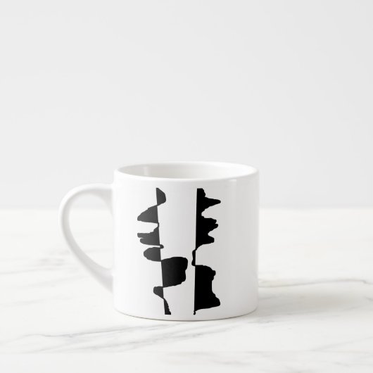 Mini-Espresso-Tasse Abstrakte Kunst Doppelgesicht Espressotasse (Links)