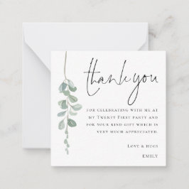 MINI Eucalyptus Foto 21. Danke Mitteilungskarte