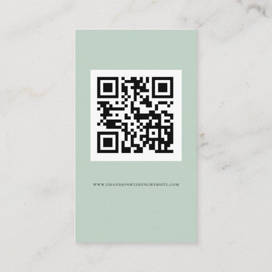 Mini Eucalyptus Script QR Code Wedding RSVP Begleitkarte (Rückseite)