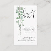 Mini Eucalyptus Script QR Code Wedding RSVP Begleitkarte (Vorderseite)