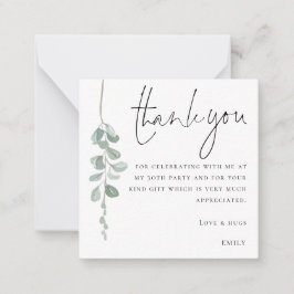 MINI Eukalyptus Foto 30. Geburtstag Vielen Dank Mitteilungskarte