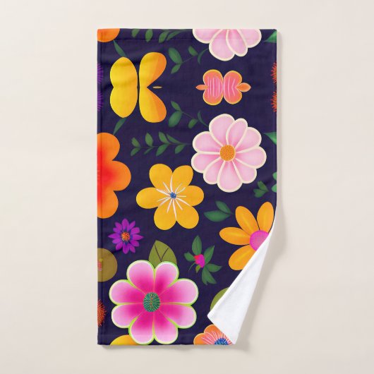 Mini Exotic Blume Blumenmuster Badhandtuch Set (Handtuch)