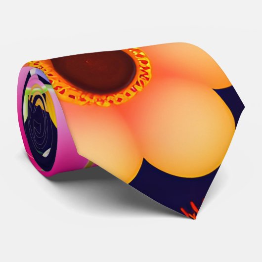 Mini Exotic Blume Blumenmuster Krawatte (Gerollt)