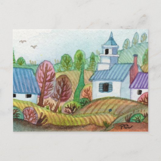 Mini Farmland Lakescape Postkarte (Vorderseite)