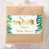 Mini Flasche Label Dschungeltiere Grün Gold Baby (Insitu)