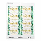 Mini Flasche Label Dschungeltiere Grün Gold Baby (Vorne)