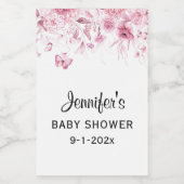 Mini Flasche Pink Baby Dusche Bläserntropfen Mini Weinetikett (Einzelnes Label)