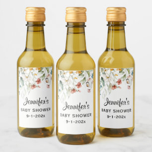 Mini-Flaschen-Baby-Shower-Blumen-Drop-Mini Weinetikett