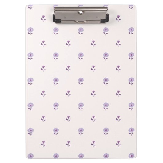 Mini Floral Focus Pastel Lila Klemmbrett (Vorderseite)