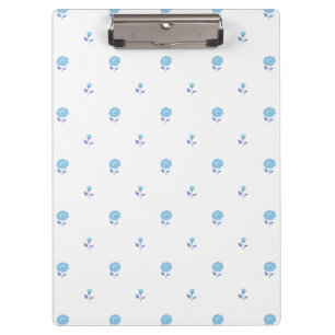 Mini Floral Focus Soft Blue Klemmbrett