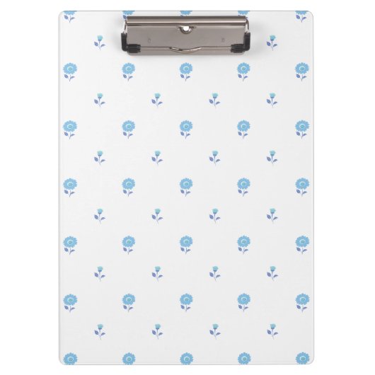 Mini Floral Focus Soft Blue Klemmbrett (Vorderseite)