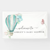 Mini Floral Hot Air Ballon Babydusche Banner (Horizontal)