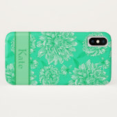 Mini Floral Monogramm Case-Mate iPhone Hülle (Rückseite (Horizontal))