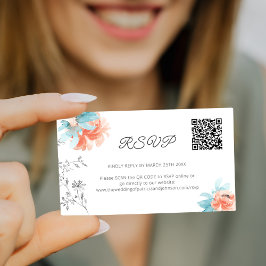 Mini floral QR Code Moderne Hochzeit Online UAWG Begleitkarte