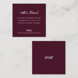Mini Formelle Hochzeitswebsite Details Bordeauxrot Begleitkarte