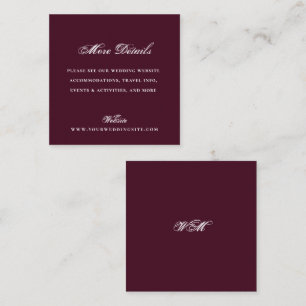 Mini Formelle Hochzeitswebsite Details Bordeauxrot Begleitkarte