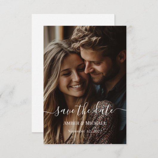 Mini-Foto-Flat-Save the Date-Karte Save The Date (Vorne/Hinten)