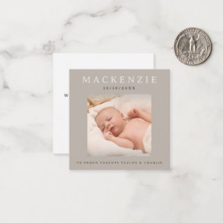 Mini-Foto Neue Baby-Foto Personalisiert 2-seitig Mitteilungskarte