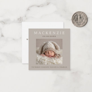 Mini-Foto Neue Baby-Foto Personalisiert 2-seitig Mitteilungskarte