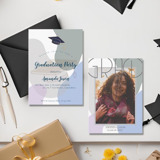 Mini Foto Pastel Niedlich 2025 Abschluss Einladung