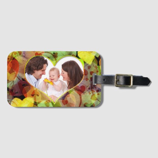 Mini Frame - Herz V + Ihr Foto Gepäckanhänger (Vorderseite (Horizontal))
