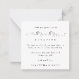 MINI Frau Rings Lesbian Wedding Danke Mitteilungskarte