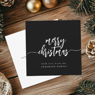 Mini Frohe Weihnachten Moderne Elegante Script Chi Mitteilungskarte