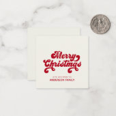 Mini Frohe Weihnachten Moderner Minimalistischer U Mitteilungskarte (Vorderseite/Rückseite Beispiel)