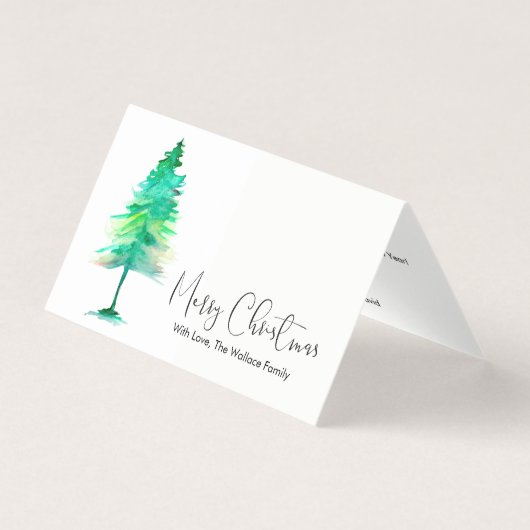 MINI - Frohe Weihnachten, Watercolor Pinetree, Scr (Vorderseite)