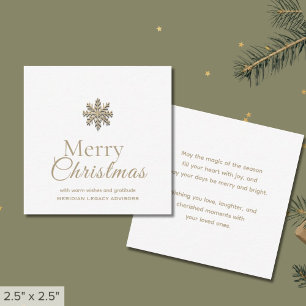 Mini Frohe Weihnachten Weißgold Schneeflocke Mitteilungskarte