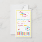 Mini Fun Tooth Fairy Receipt mit Niedlichem Rhyme Mitteilungskarte (Vorderseite)