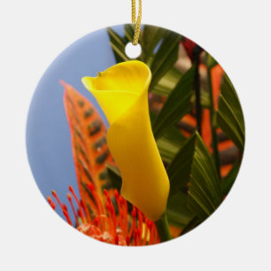 Mini-Gelblilie Keramik Ornament