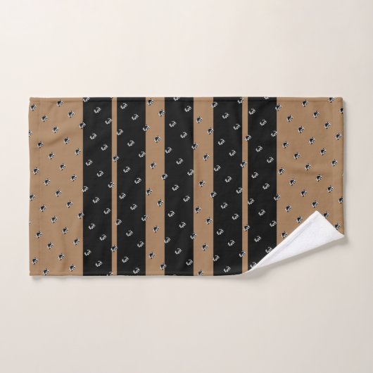 Mini Geo Black Brown Streifen Badhandtuch Set (Handtuch)