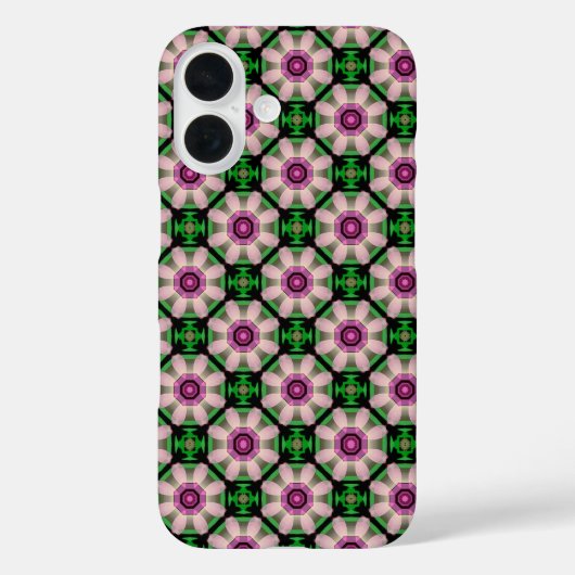 Mini Geometric Floral in Green and Pink Case-Mate iPhone Hülle (Rückseite)