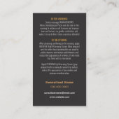 Mini-Gesichtsanweisungskarten - GLÜHEN Visitenkarte (Rückseite)