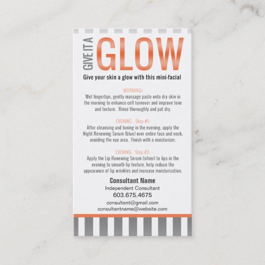 Mini-Gesichtsanweisungskarten - LIEBE IHRE HAUT Visitenkarte (Vorderseite)