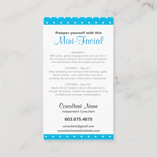 Mini-Gesichtsanweisungskarten Visitenkarte (Vorderseite)