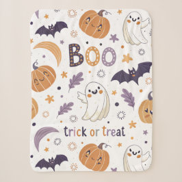 Mini Ghost & Pumpkin Sherpa-Decke – Kleine Größe Sherpadecke