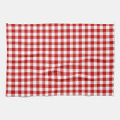 Mini Gingham Karo Red White Kariert Pattern Geschirrtuch (Horizontal)