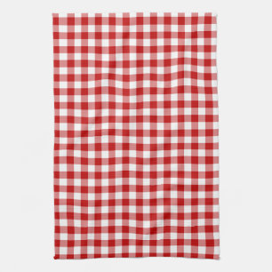 Mini Gingham Karo Red White Kariert Pattern Geschirrtuch