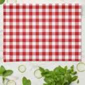Mini Gingham Karo Rot Weiß Karomuster Geschirrtuch (Gefaltet)