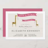 Mini Giraffes Einladung (Vorne/Hinten)