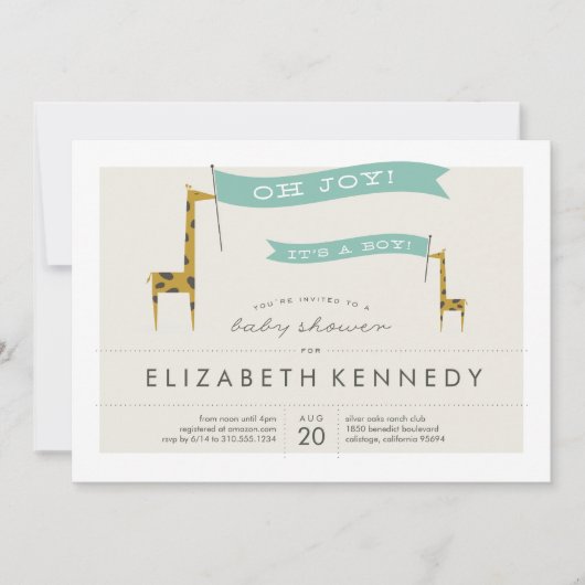 Mini Giraffes Einladung (Vorderseite)