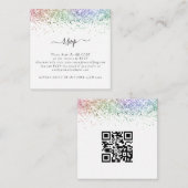 Mini Glam Rainbow Glitzer QR Code Wedding RSVP Begleitkarte (Vorne/Hinten)
