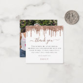 MINI Glitzer Tropfen Foto Brautparty Vielen Dank Mitteilungskarte (Vorderseite/Rückseite Beispiel)