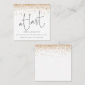 MINI | Gold Glitzer Confetti bei letzter Verlobung Mitteilungskarte (Vorne/Hinten)