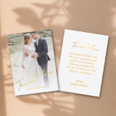 Mini-Gold handgeschriebenes Hochzeitsgarantie Foto Mitteilungskarte